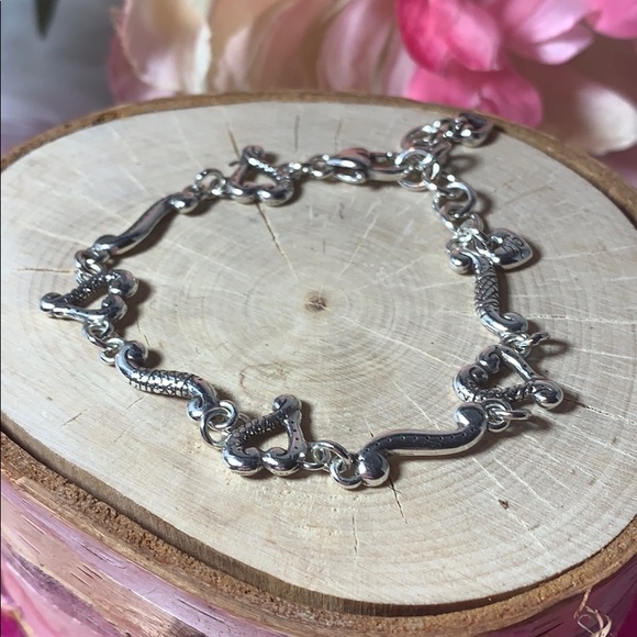 Brighton Jewelry - Brighton bracelet silver Tuscan etched hearts euc